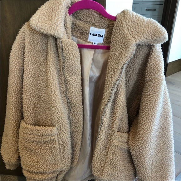 I.am.gia teddy bear jacket  faux fur tigermist - Picture 2 of 2